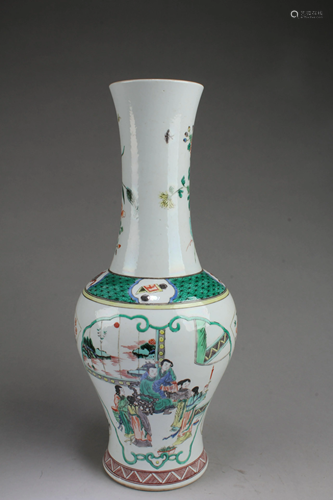 Chinese Famille Verte Porcelain Vase