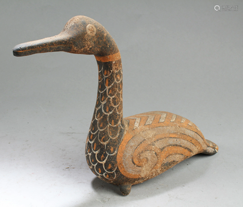 Chinese Pottery Duck Statue