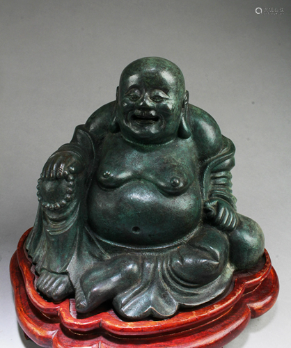 A Bronze Smiling Buddha Statue