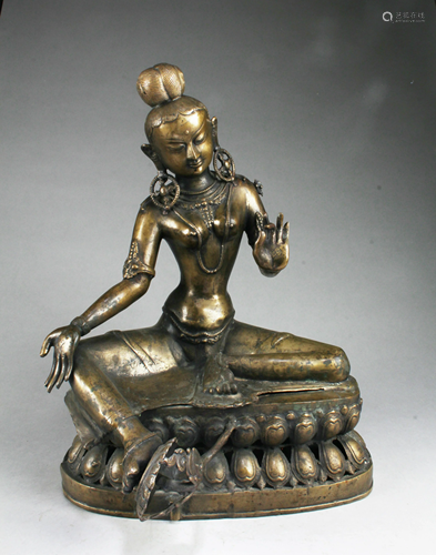 A Bronze Bodhisattva Statue