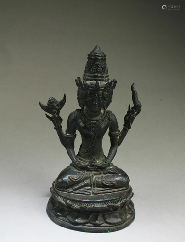 A Bronze Bodhisattva Statue