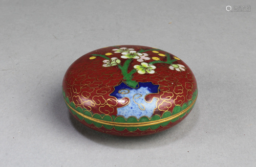 A Cloisonne Round Container