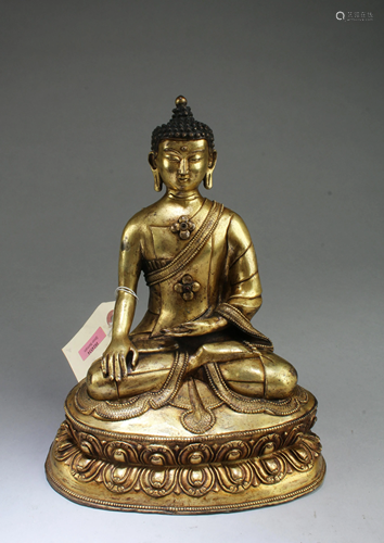 A Gilt Bronze Bodhisattva Statue