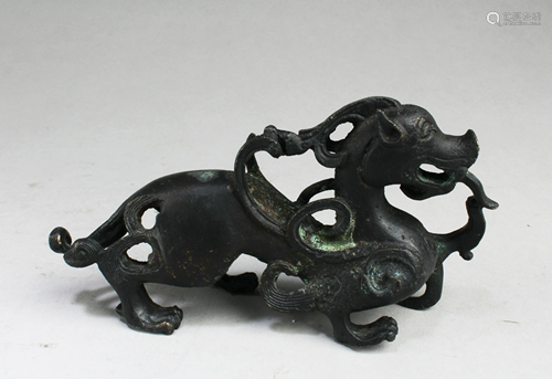 A Bronze Mythical Beast Figurine