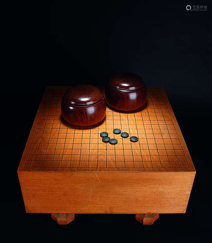民国  围棋连红木围棋盒（一套）
