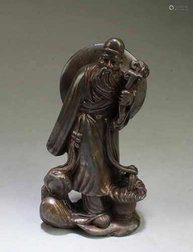 Antique Carved Soapstone Statue