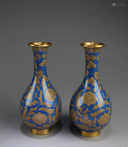 A Pair of Cloisonne Vases