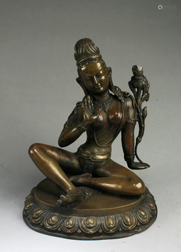 A Bronze Bodhisattva Statue