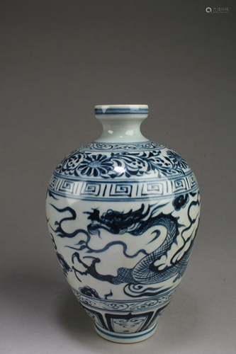 Chinese Blue & White Porcelain Vase