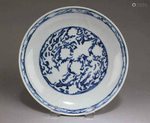 Chinese Blue & White Porcelain Plate