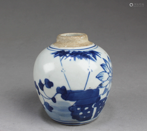 Chinese Blue & White Porcelain Jar