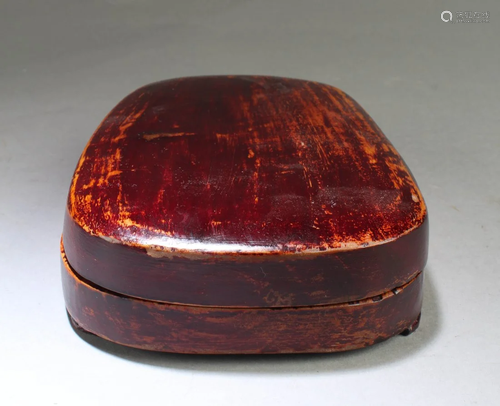 Chinese Inkstone with Wooden Cover