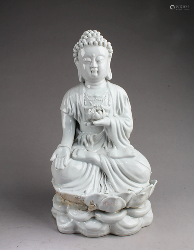 Chinese Blanc De Chine Buddha Statue