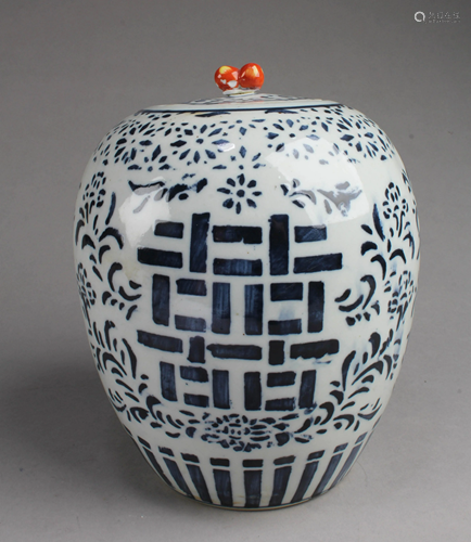 Chinese Blue & White Porcelain Jar