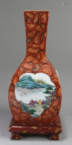 Chinese Square Shaped Porcelain Vase