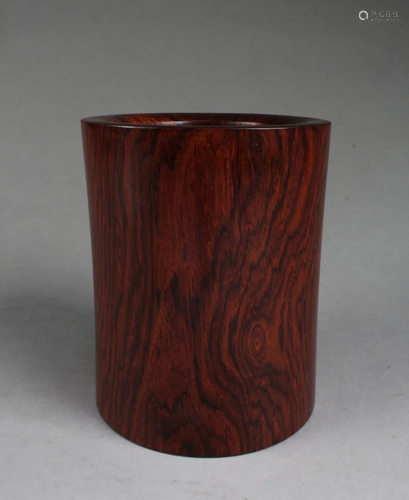 A Carved Wooden Brushpot