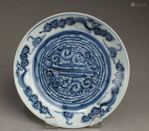 A Blue & White Porcelain Plate