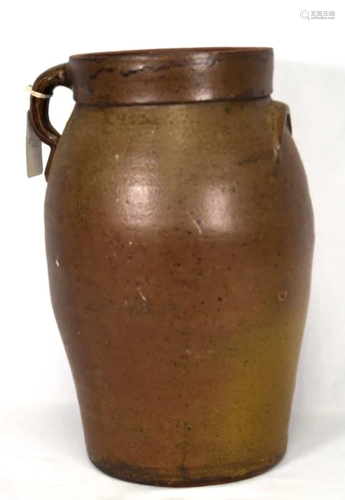 19TH C SOUTHERN REDWARE 5 GALLON JUG