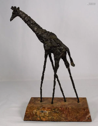 MID CENTURY GIACOMETTI STYLE BRONZE GIRAFFE