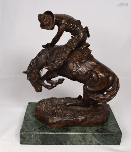 AFTER FREDERIC REMINGTON RATTLESNAKE BRONZE