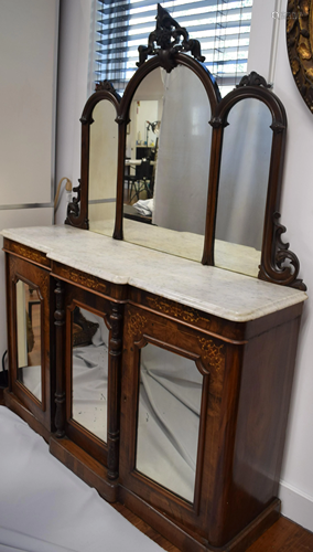 VICTORIAN SIDEBOARD WITH MIRROR TOP and BASE: