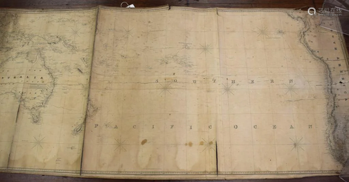 1825 J. W. NORIE SOUTH PACIFIC CHART OR MAP