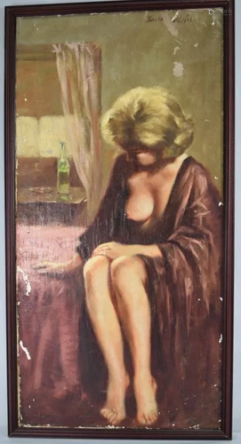 BARBARA WEBER SEMI NUDE PAINTING