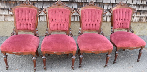 SET OF FOUR VICTORIAN CHAIRS: