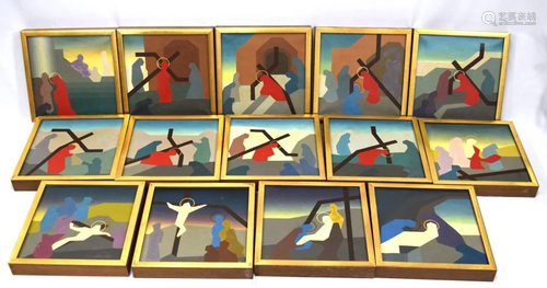 LAPRE 1974 SERIES 14 STATIONS OF THE CROSS OILS