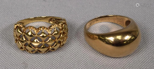 TWO YELLOW GOLD RINGS