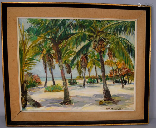 MANLEY BUTLER COCONUTS SANIBEL ISLAND PAINTING