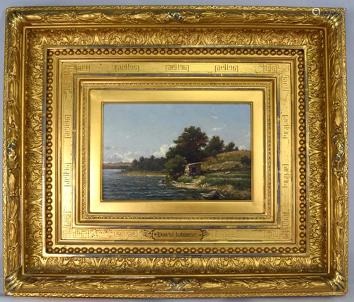 19th C DAVID JOHNSON OIL PAINTING 1876: