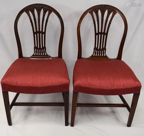 PAIR PERIOD ENGLISH GEORGE III SIDE CHAIRS: