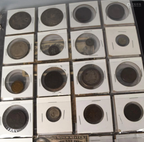 MISC. US EARLY COINS, NOTES & FOREIGN COINS