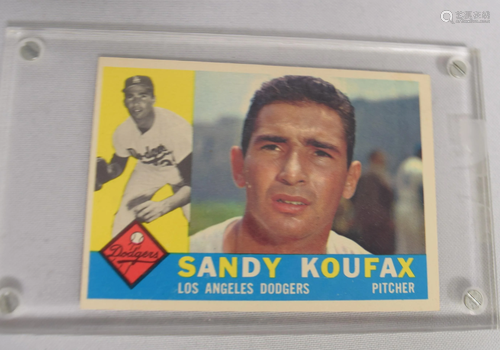 1960 TOPPS SANDY KOUFAX #343 BASEBALL CARD: