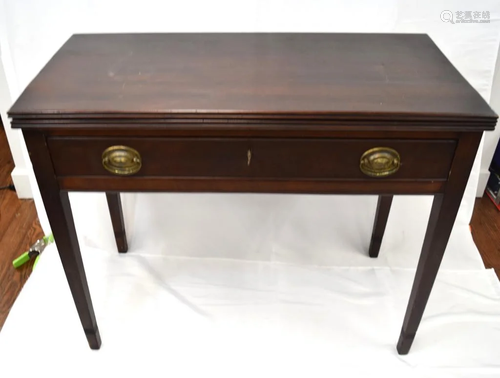 PERIOD HEPPLEWHITE FOLD OVER GAME TABLE: