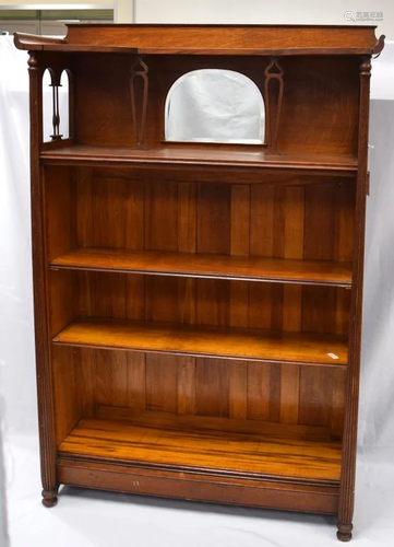 AMERICAN OAK ART NOUVEAU STYLE BOOKCASE: