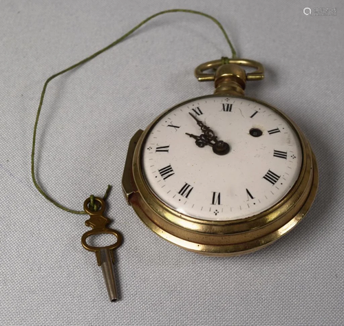 18TH/19TH C SILVER VERGE POCKET WATCH