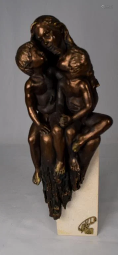 BRONZE MOTHER & BOY'S LIMITED EDITION SCULPURE