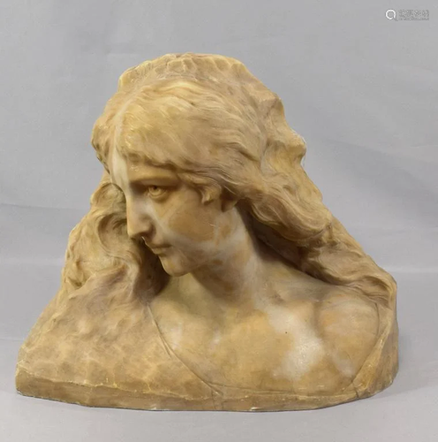 PROF. G. BESSI CARVED ALABASTER BUST