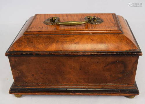 19c MAPLE JEWELRY BOX