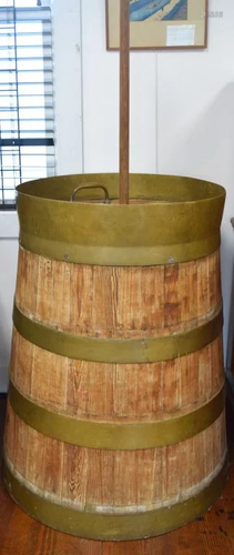 UNUSUAL OVERSIZE BARREL BUTTER CHURN: