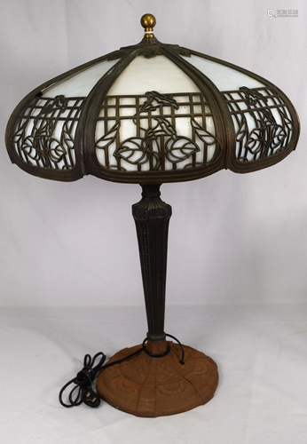 SLAG GLASS TABLE LAMP