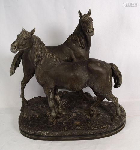 19c CHARLES VALTON HORSE SCULPTURE