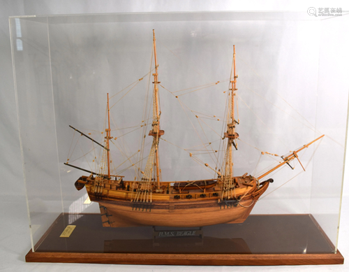 H.M.S. BEAGLE WOODEN SHIP MODEL