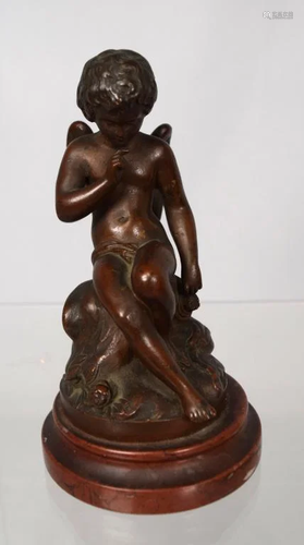 SMALL GRAND TOUR WINGED CHERUB BRONZE