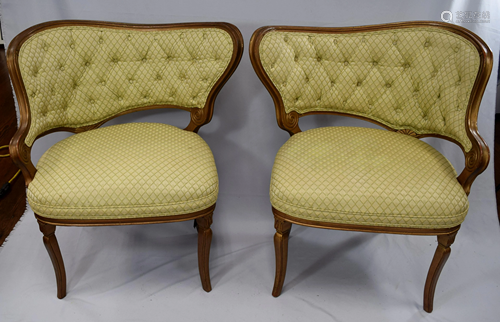 PAIR OF FRENCH STYLE PARLOR CHAIRS: