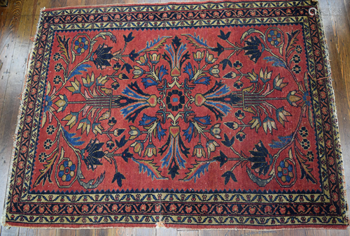 ANTIQUE ORIENTAL SCATTER SAROUK RUG: