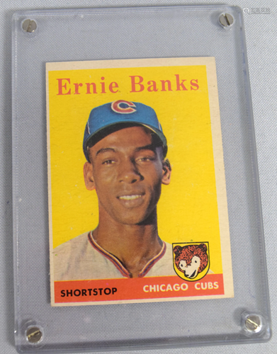 1958 TOPPS ERNIE BANKS #310 BASEBALL CARD: