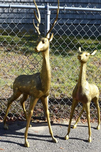 GARDEN BRASS DEERS: